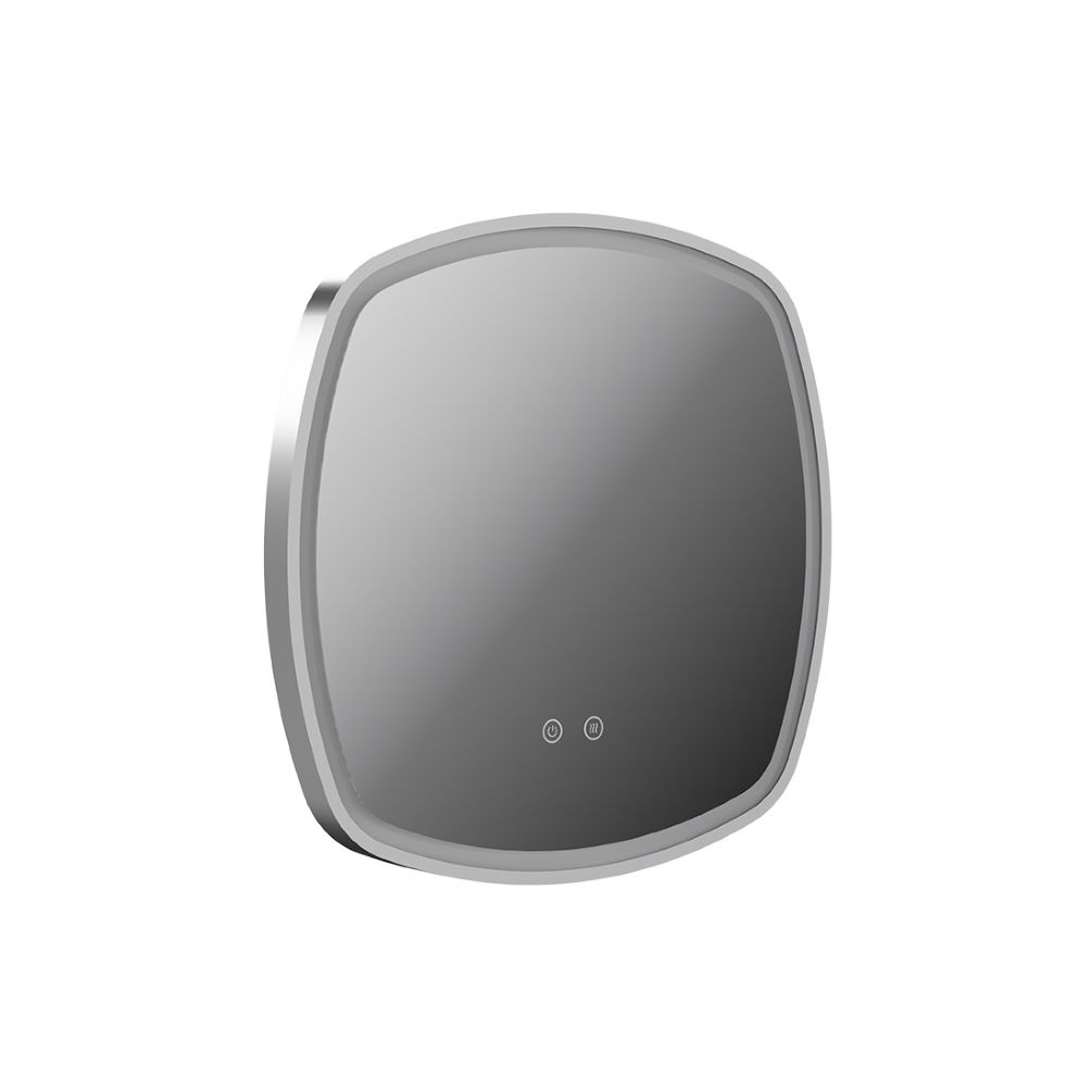 Cut out image of Vado Cameo 500mm Illuminated Soft Square Satin Chrome Mirror